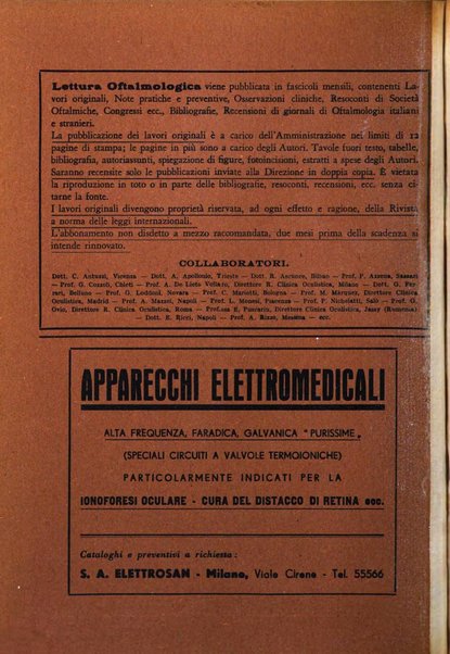 Lettura oftalmologica rivista mensile di oculistica pratica