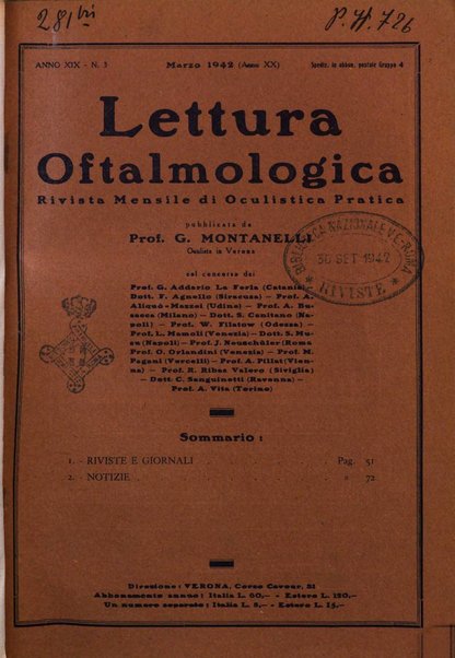 Lettura oftalmologica rivista mensile di oculistica pratica