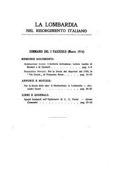 La Lombardia nel Risorgimento italiano bollettino trimestrale del Comitato regionale lombardo della Società nazionale per la storia del Risorgimento italiano