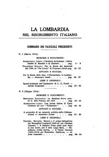 La Lombardia nel Risorgimento italiano bollettino trimestrale del Comitato regionale lombardo della Società nazionale per la storia del Risorgimento italiano