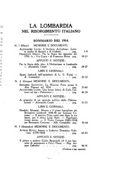 La Lombardia nel Risorgimento italiano bollettino trimestrale del Comitato regionale lombardo della Società nazionale per la storia del Risorgimento italiano