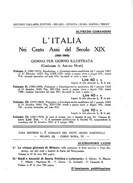 La Lombardia nel Risorgimento italiano bollettino trimestrale del Comitato regionale lombardo della Società nazionale per la storia del Risorgimento italiano