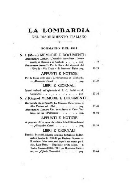 La Lombardia nel Risorgimento italiano bollettino trimestrale del Comitato regionale lombardo della Società nazionale per la storia del Risorgimento italiano