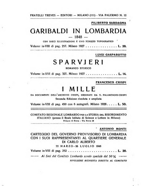 La Lombardia nel Risorgimento italiano bollettino trimestrale del Comitato regionale lombardo della Società nazionale per la storia del Risorgimento italiano