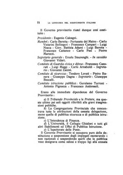 La Lombardia nel Risorgimento italiano bollettino trimestrale del Comitato regionale lombardo della Società nazionale per la storia del Risorgimento italiano