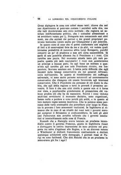 La Lombardia nel Risorgimento italiano bollettino trimestrale del Comitato regionale lombardo della Società nazionale per la storia del Risorgimento italiano