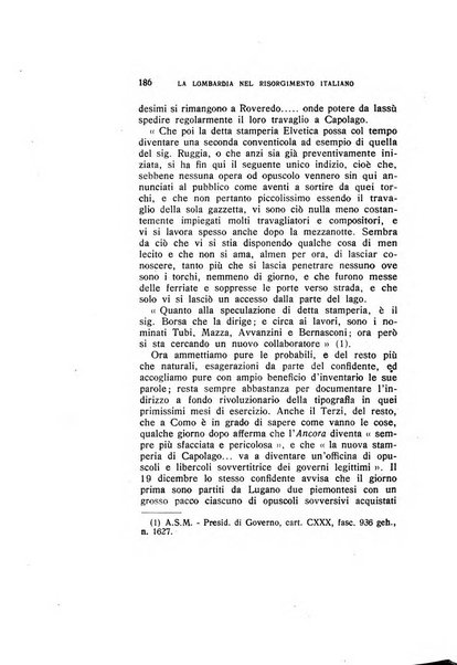 La Lombardia nel Risorgimento italiano bollettino trimestrale del Comitato regionale lombardo della Società nazionale per la storia del Risorgimento italiano