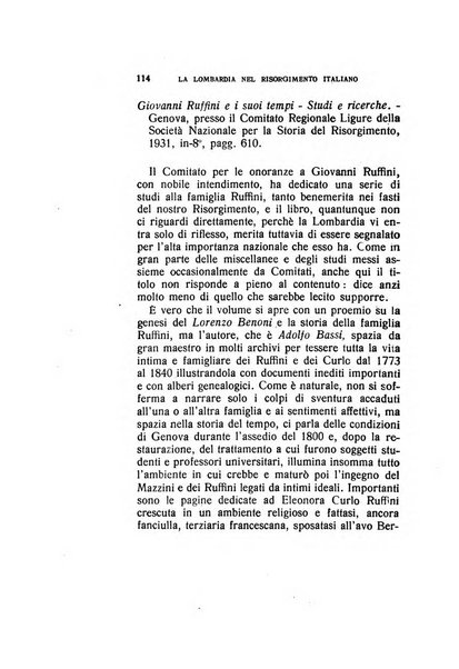 La Lombardia nel Risorgimento italiano bollettino trimestrale del Comitato regionale lombardo della Società nazionale per la storia del Risorgimento italiano