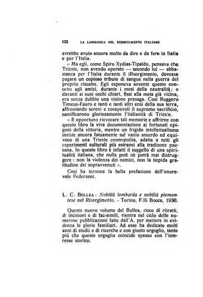 La Lombardia nel Risorgimento italiano bollettino trimestrale del Comitato regionale lombardo della Società nazionale per la storia del Risorgimento italiano