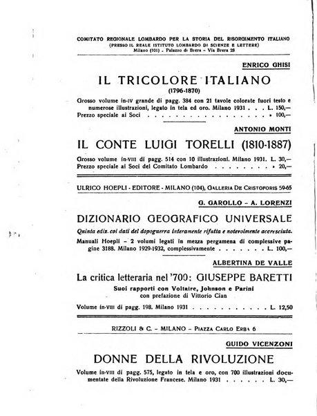 La Lombardia nel Risorgimento italiano bollettino trimestrale del Comitato regionale lombardo della Società nazionale per la storia del Risorgimento italiano