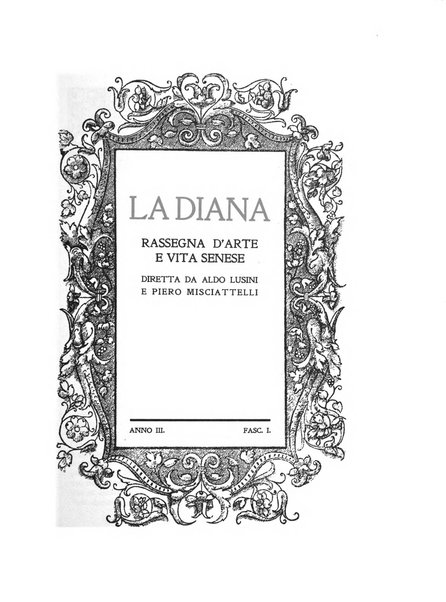 La Diana rivista d'arte e vita senese