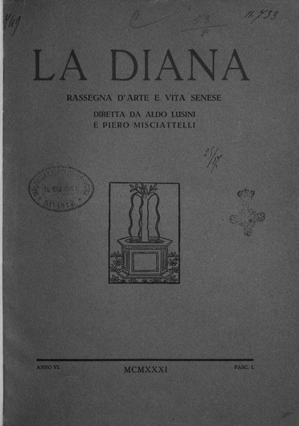 La Diana rivista d'arte e vita senese