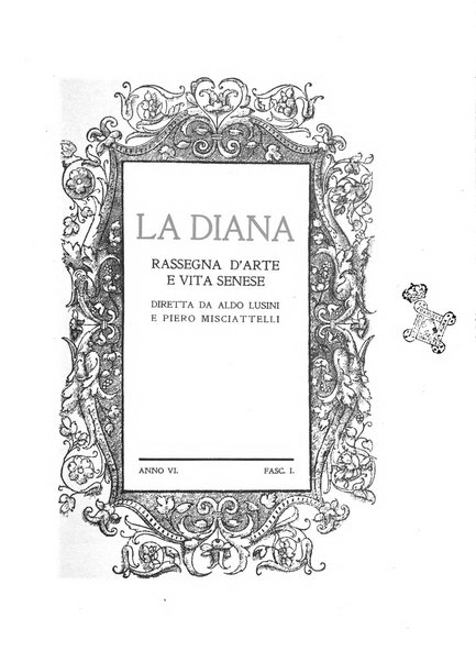 La Diana rivista d'arte e vita senese