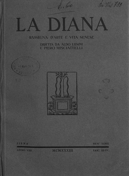 La Diana rivista d'arte e vita senese