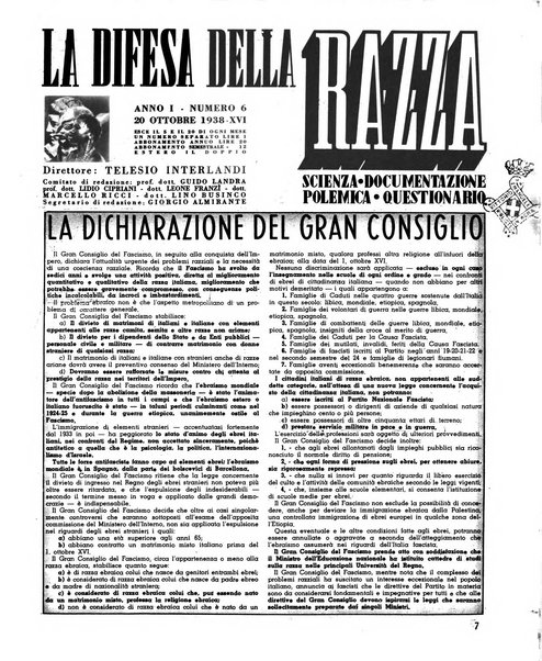 La difesa della razza scienza, documentazione, polemica