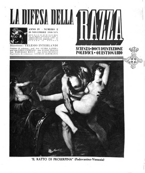 La difesa della razza scienza, documentazione, polemica