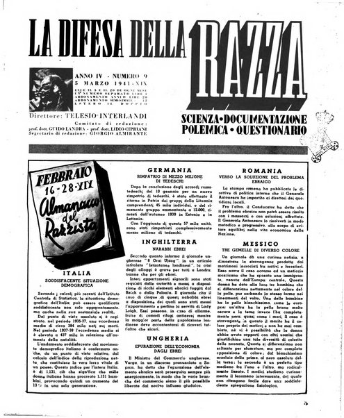 La difesa della razza scienza, documentazione, polemica