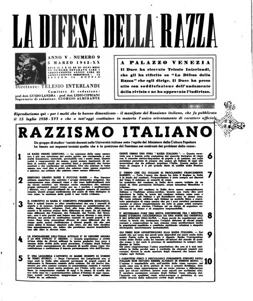 La difesa della razza scienza, documentazione, polemica