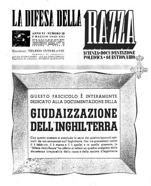 La difesa della razza scienza, documentazione, polemica