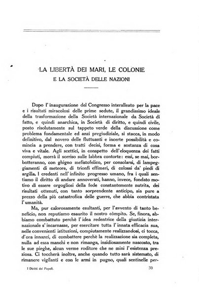 I diritti dei popoli rivista trimestrale per l'organizzazione giuridica della società internazionale