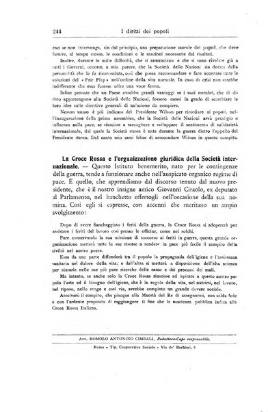 I diritti dei popoli rivista trimestrale per l'organizzazione giuridica della società internazionale