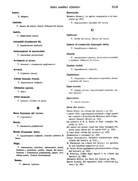 Il diritto del lavoro ufficiale del Ministero delle corporazioni per il bollettino