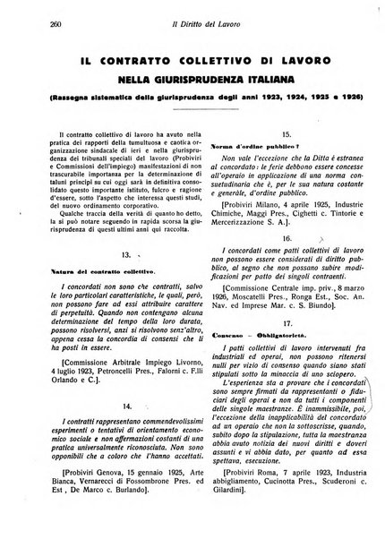 Il diritto del lavoro ufficiale del Ministero delle corporazioni per il bollettino