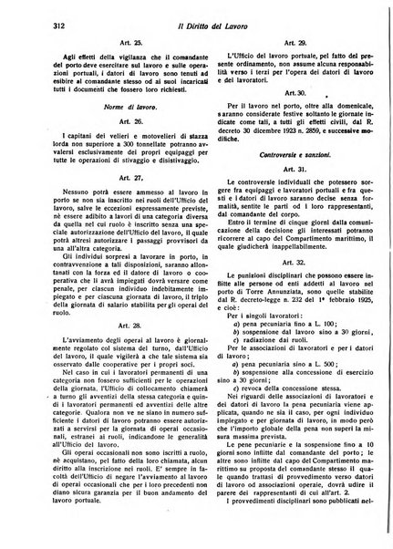 Il diritto del lavoro ufficiale del Ministero delle corporazioni per il bollettino