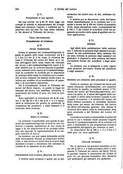 Il diritto del lavoro ufficiale del Ministero delle corporazioni per il bollettino