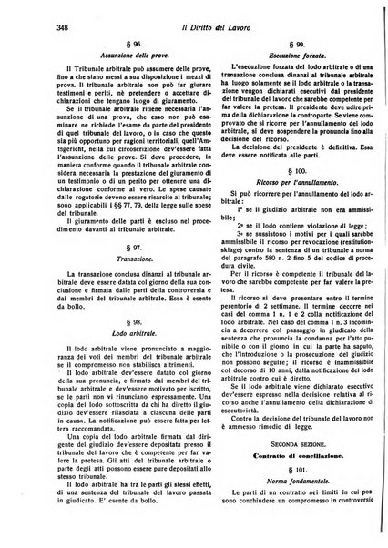 Il diritto del lavoro ufficiale del Ministero delle corporazioni per il bollettino