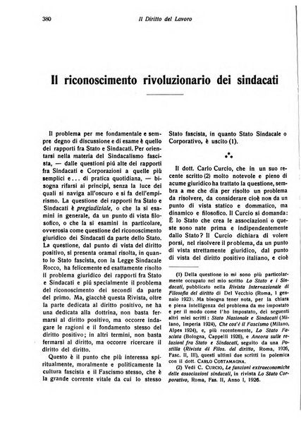 Il diritto del lavoro ufficiale del Ministero delle corporazioni per il bollettino