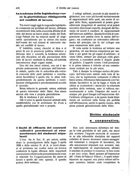 Il diritto del lavoro ufficiale del Ministero delle corporazioni per il bollettino