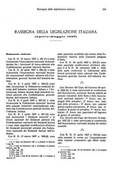 Il diritto del lavoro ufficiale del Ministero delle corporazioni per il bollettino