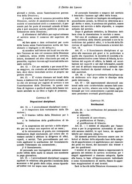 Il diritto del lavoro ufficiale del Ministero delle corporazioni per il bollettino