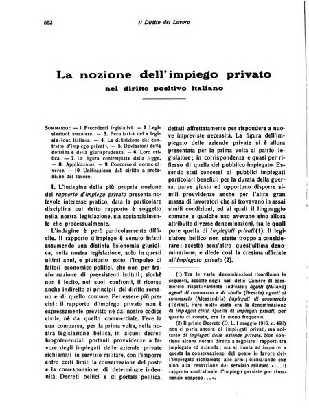 Il diritto del lavoro ufficiale del Ministero delle corporazioni per il bollettino