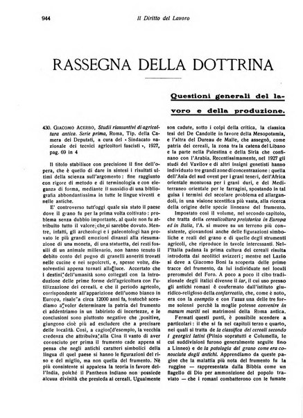 Il diritto del lavoro ufficiale del Ministero delle corporazioni per il bollettino