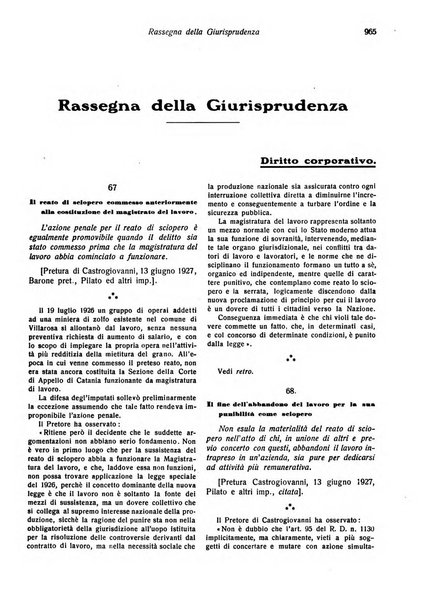 Il diritto del lavoro ufficiale del Ministero delle corporazioni per il bollettino