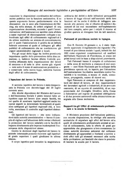 Il diritto del lavoro ufficiale del Ministero delle corporazioni per il bollettino