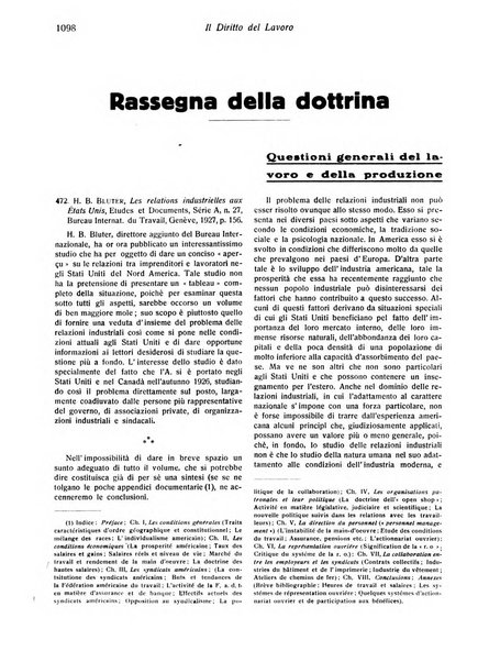 Il diritto del lavoro ufficiale del Ministero delle corporazioni per il bollettino