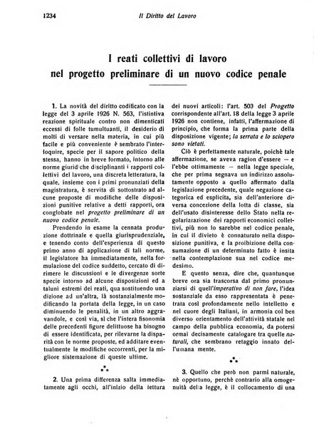 Il diritto del lavoro ufficiale del Ministero delle corporazioni per il bollettino