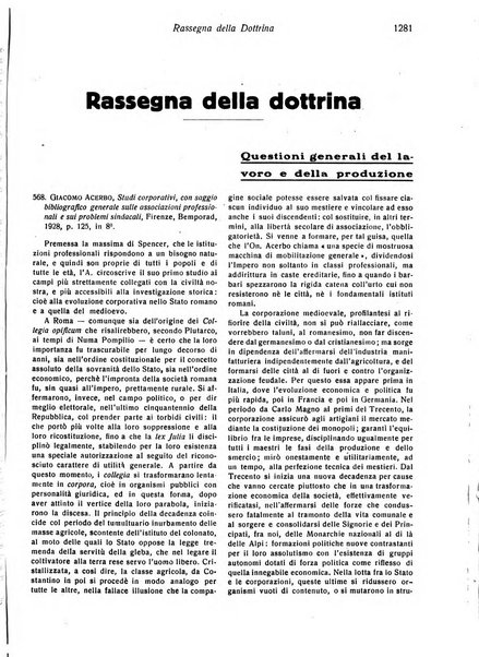 Il diritto del lavoro ufficiale del Ministero delle corporazioni per il bollettino