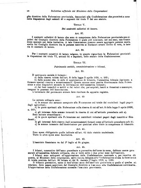 Il diritto del lavoro ufficiale del Ministero delle corporazioni per il bollettino