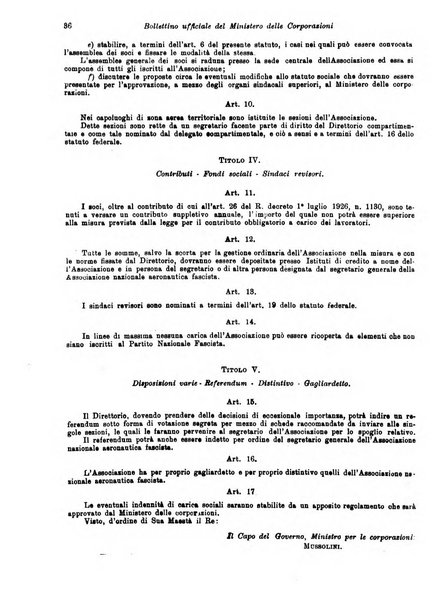 Il diritto del lavoro ufficiale del Ministero delle corporazioni per il bollettino