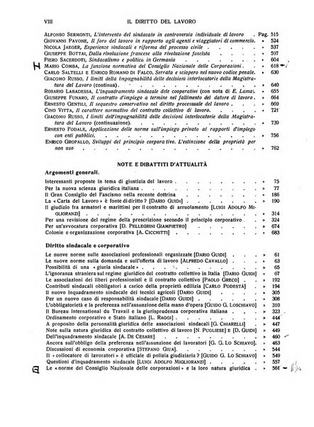 Il diritto del lavoro ufficiale del Ministero delle corporazioni per il bollettino