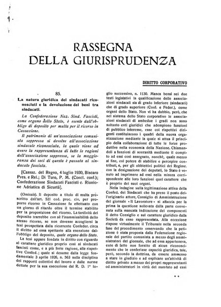 Il diritto del lavoro ufficiale del Ministero delle corporazioni per il bollettino