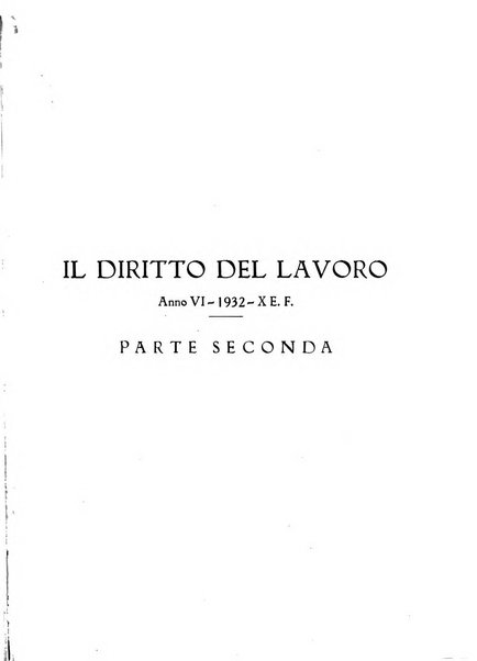 Il diritto del lavoro ufficiale del Ministero delle corporazioni per il bollettino