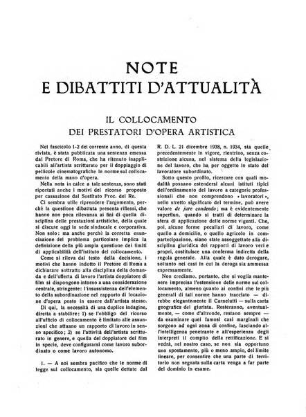 Il diritto del lavoro ufficiale del Ministero delle corporazioni per il bollettino