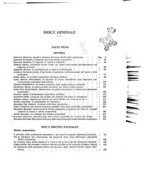 Il diritto del lavoro ufficiale del Ministero delle corporazioni per il bollettino