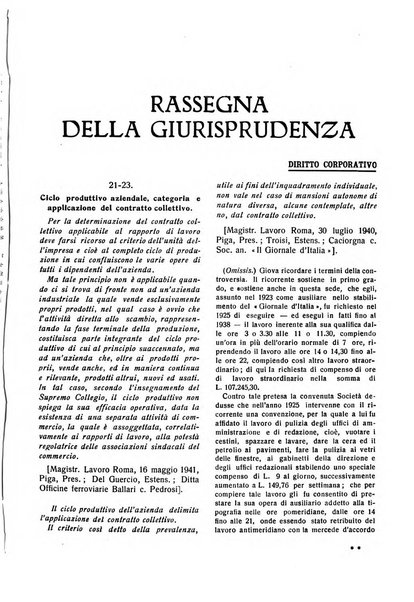 Il diritto del lavoro ufficiale del Ministero delle corporazioni per il bollettino