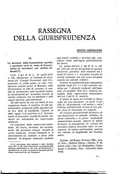 Il diritto del lavoro ufficiale del Ministero delle corporazioni per il bollettino